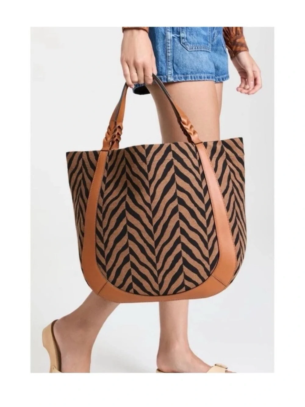 Ulla Johnson Albers Tiger Canvas Tote Bag